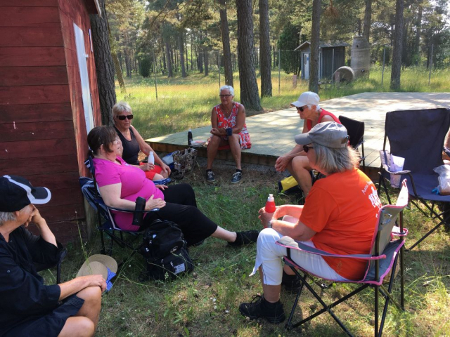 Fikadags: Maritha, Ulla, Sylvia, Britt och Margareta